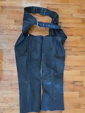 Unik Black Leather Chaps